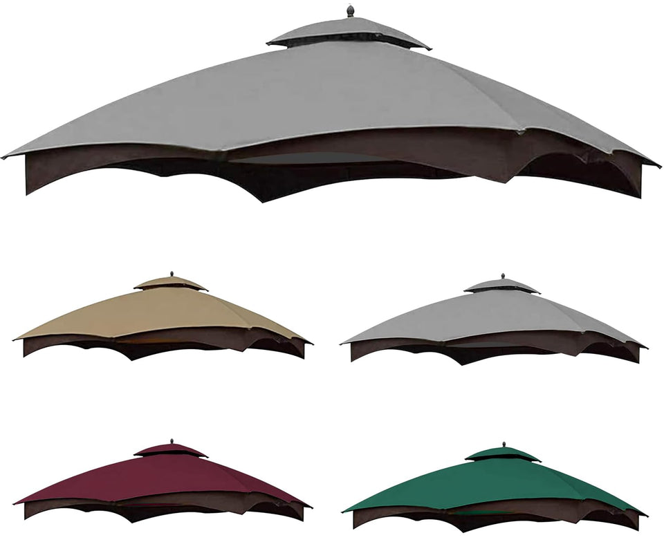 SCOCANOPY grey replacement top for Lowe's gazebo, front view with weather-ready shade.