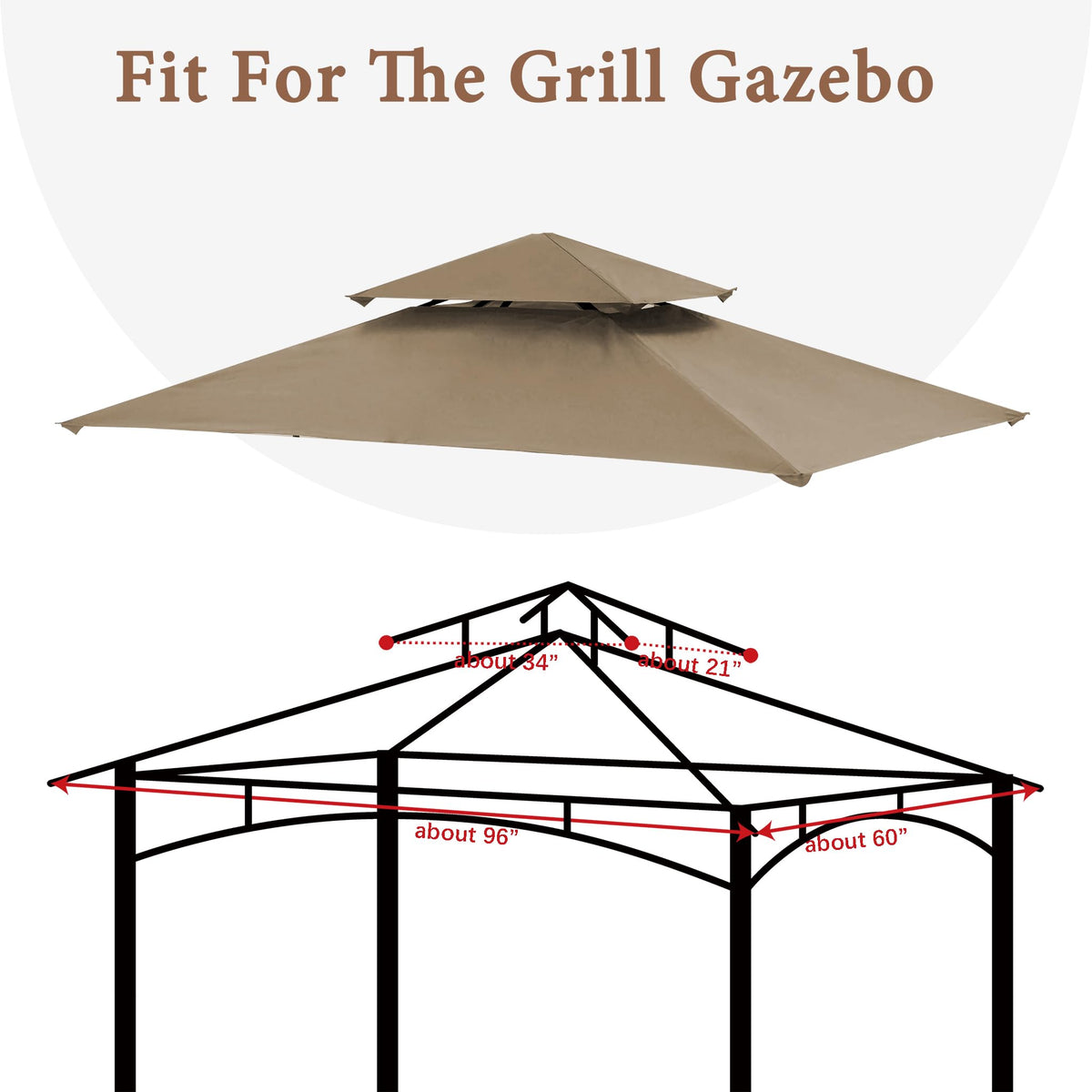 SCOCANOPY fabric close-up, khaki canopy top shows UV-protected, durable material
