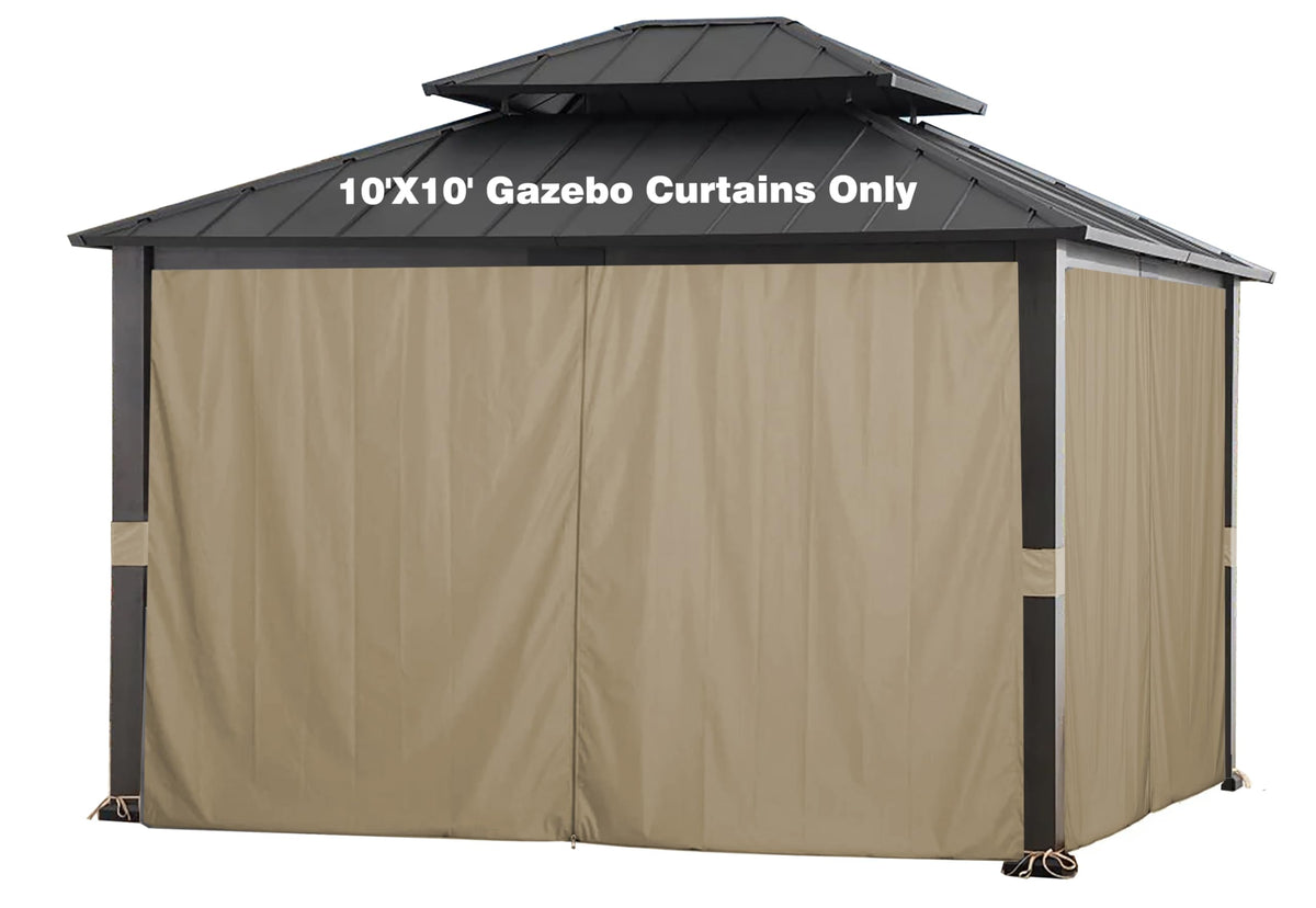 SCOCANOPY Khaki gazebo sidewall for Lowe's Allen Roth 10x12 providing privacy and rain protection