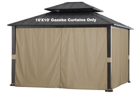 SCOCANOPY Khaki gazebo sidewall for Lowe's Allen Roth 10x12 providing privacy and rain protection
