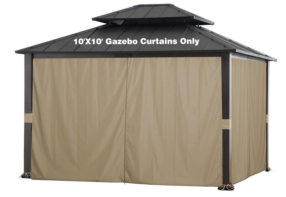 SCOCANOPY Khaki gazebo sidewall for Lowe's Allen Roth 10x12 providing privacy and rain protection