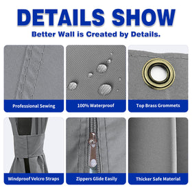 SCOCANOPY Khaki gazebo sidewall panel showing center zipper for easy entry