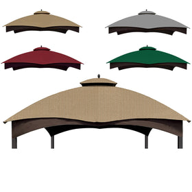 SCOCANOPY khaki replacement cover front view for Lowe's Allen Roth 10x12 gazebo, durable protection.