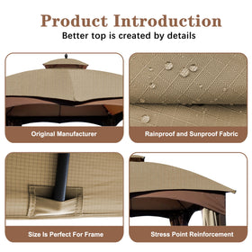 SCOCANOPY khaki replacement cover Velcro attachment detail on top edge.