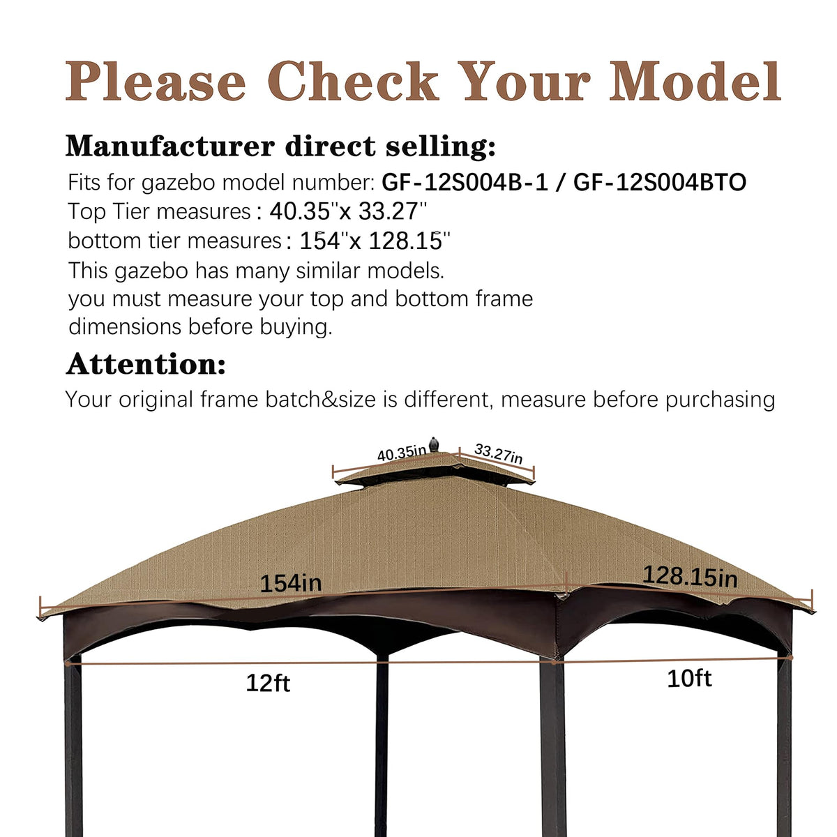 SCOCANOPY khaki ripstop top on a gazebo frame, easy to install