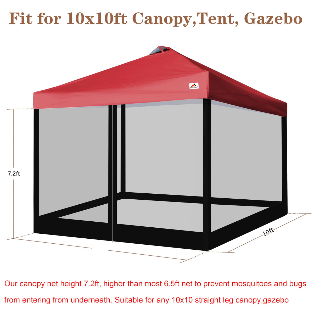 SCOCANOPY mesh sidewall with double doors for easy access