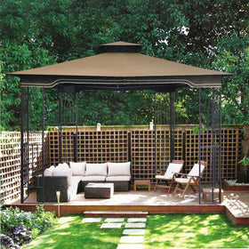 SCOCANOPY outdoor setup in a sunny yard with complete gazebo coverage.