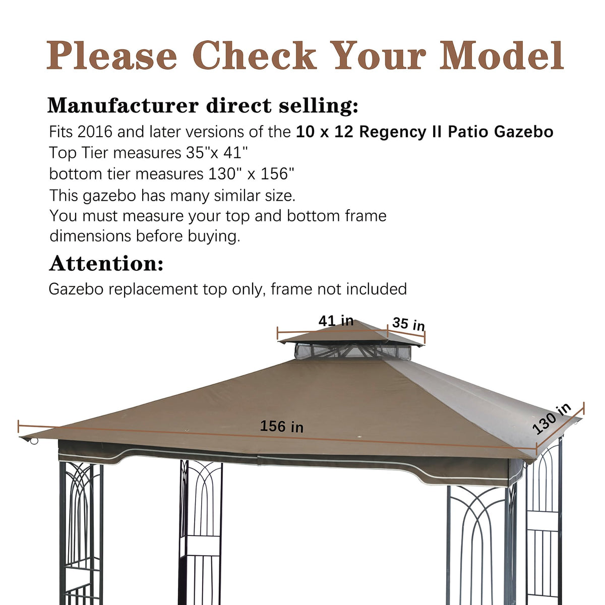 SCOCANOPY Regency 10x12 canopy center cutout, easy ventilation and access.