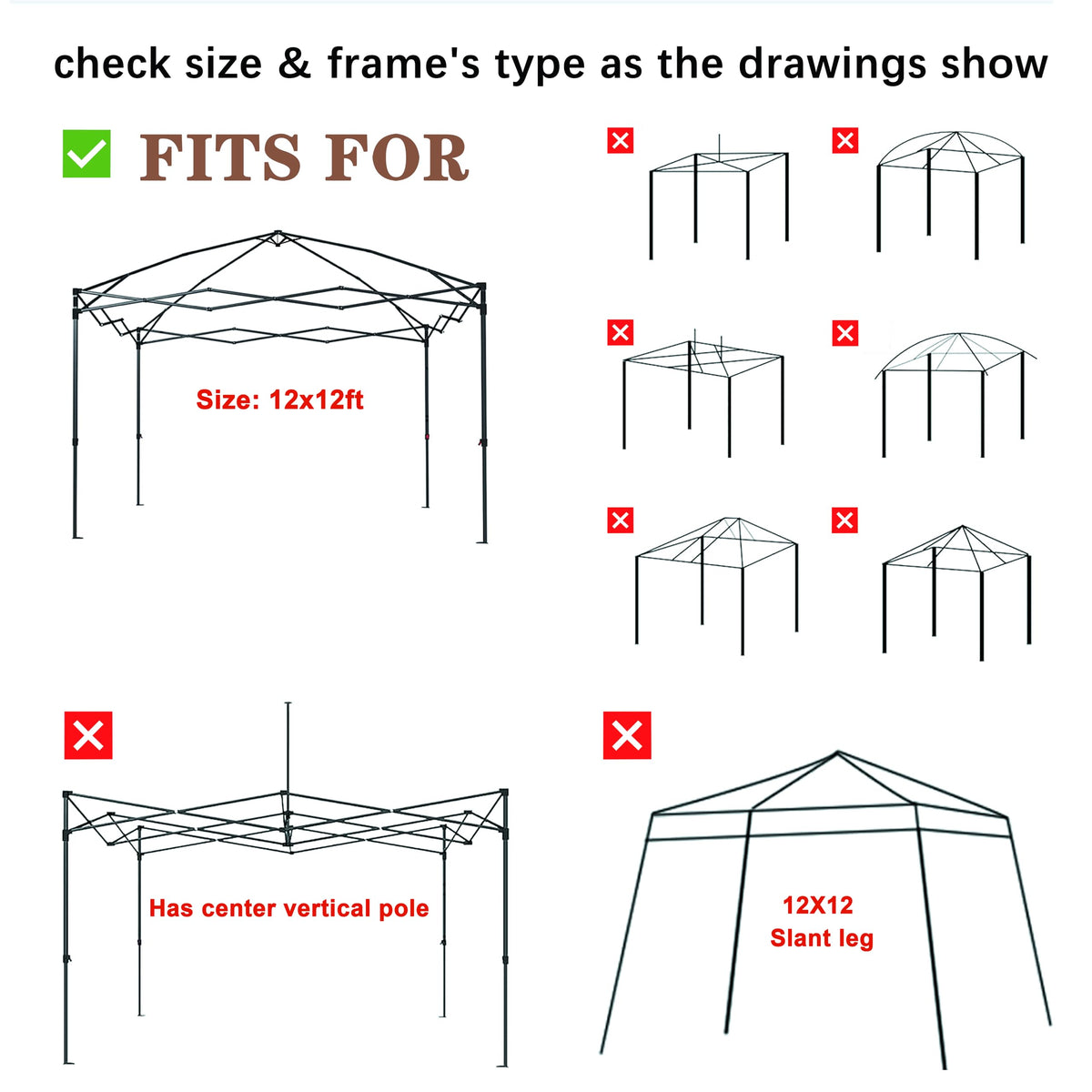 SCOCANOPY replacement cover for 12x12 frame, easy installation.