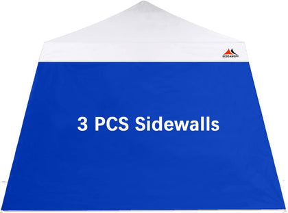 SCOCANOPY blue sidewall front view providing sun and rain protection for 10x10 canopies