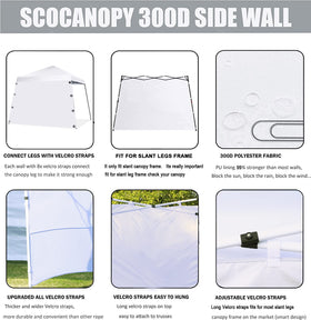 SCOCANOPY blue sidewall strap attachment detail highlighting easy truss mounting
