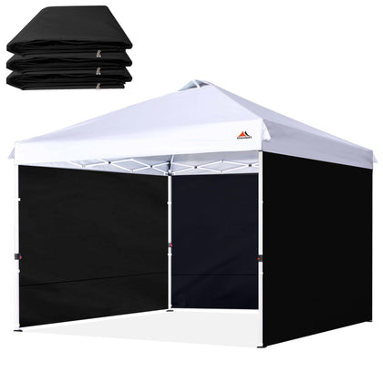 SCOCANOPY SunWall 10x10 panel in black provides waterproof shade for events.