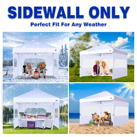 SCOCANOPY Sunwall installation guide showing quick setup and use