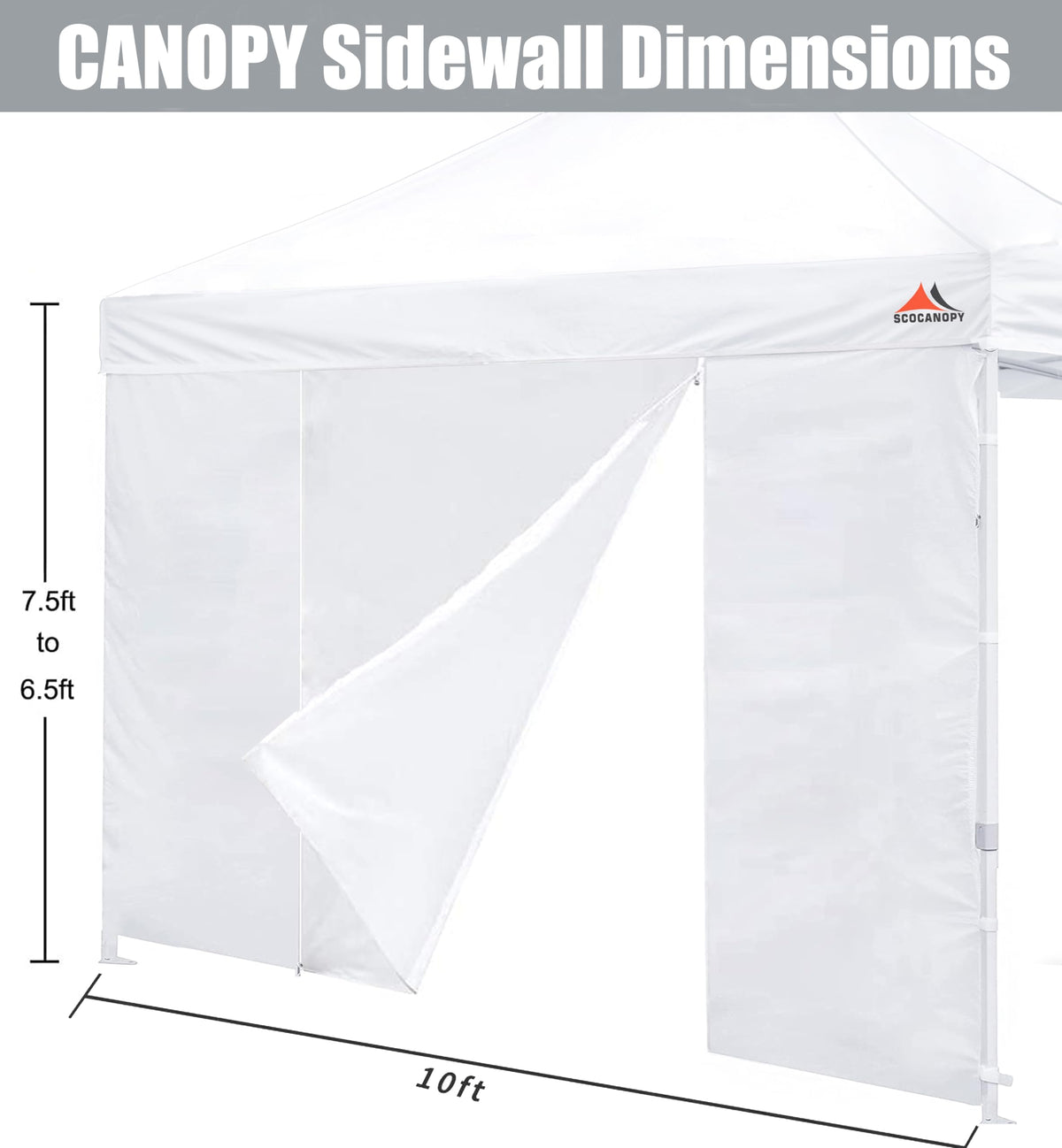 SCOCANOPY sunwall white privacy panel blocks sun and dust.