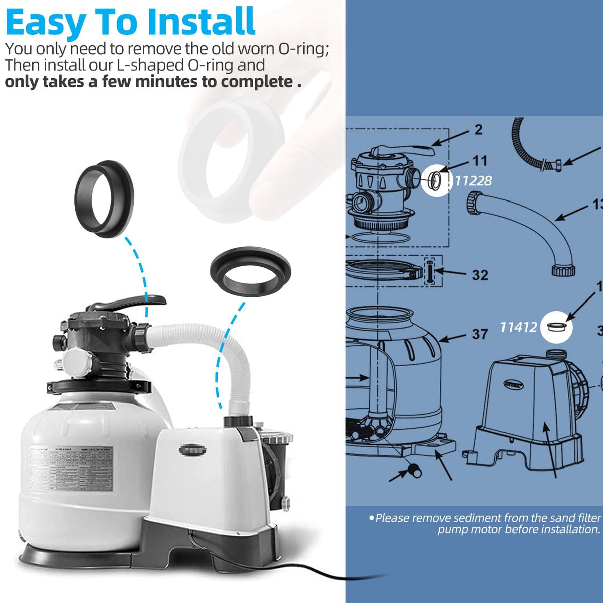 Sconva easy installation guide demonstrates quick seal replacement.