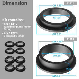 Sconva L-shape O-Ring 11412 maintains durable seal during pool maintenance.