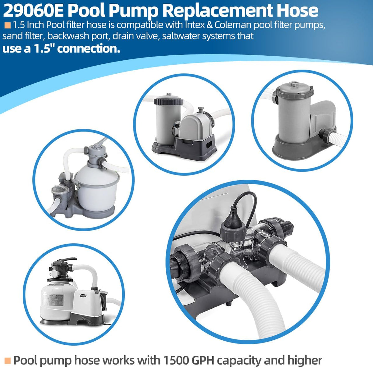 Sconva T-splitter with 3 gaskets for flexible pool hose setup.