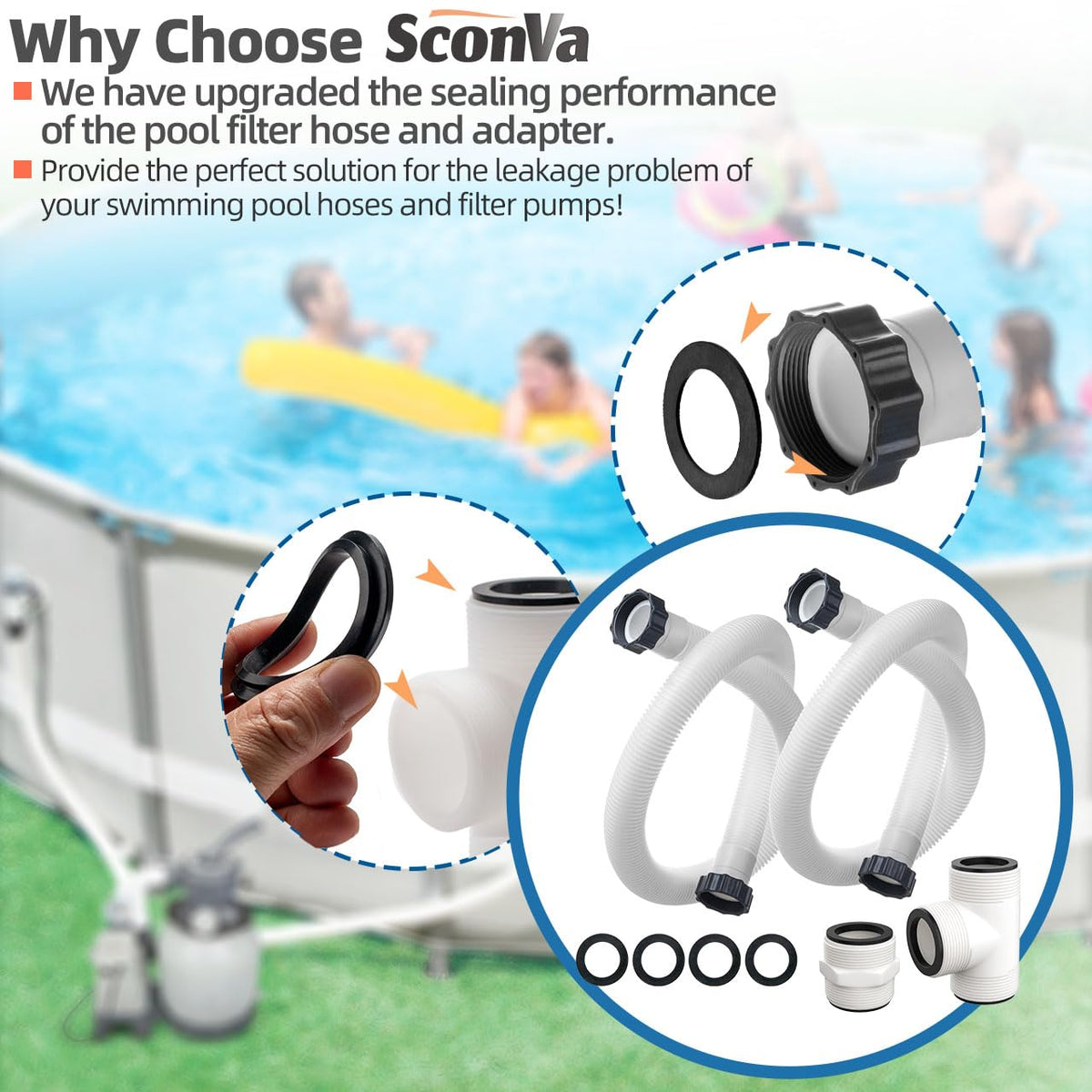 Sconva sealing rings and materials withstand pressure for steady connections.