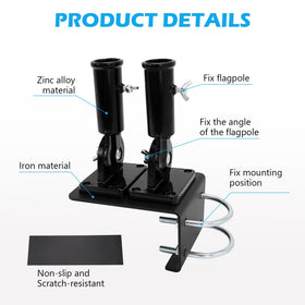 Scottchen PRO clamp highlights rust‑resistant hardware for outdoor use.