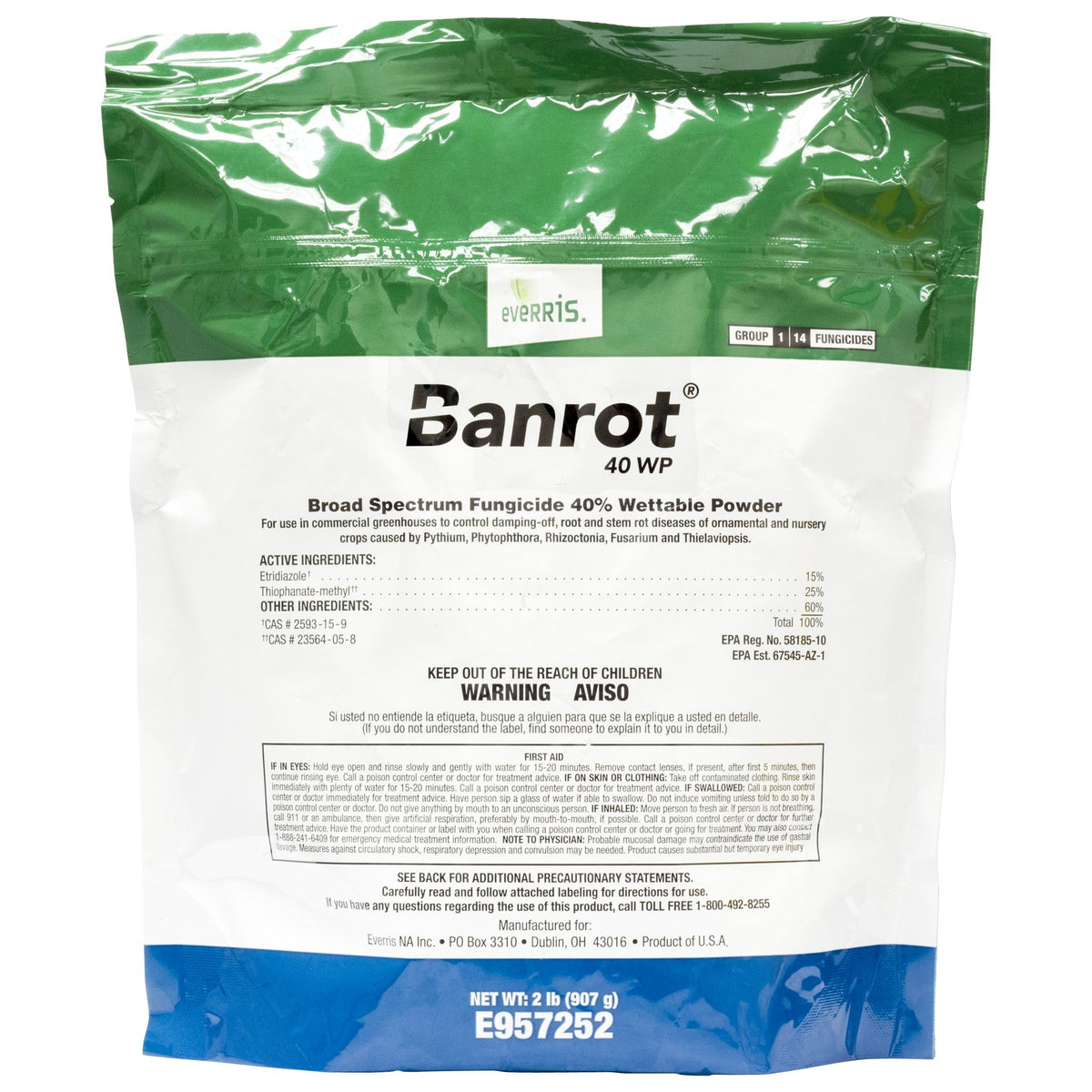 Scotts Banrot 40 WP powder fungicide; soil treatment protects ornamentals from damping-off.