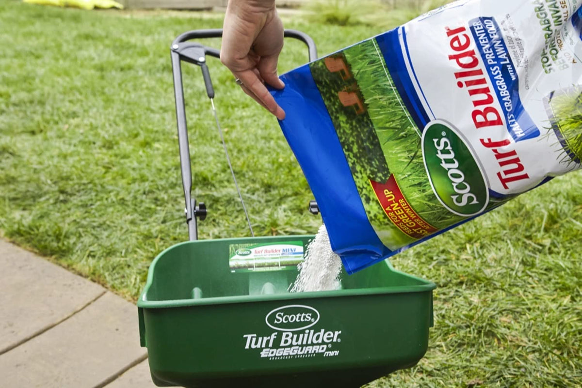 Scotts Crabgrass Preventer on a lush lawn ready to block weeds