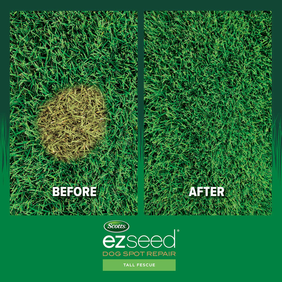 Scotts EZ Seed Dog Spot Repair simple three-step lawn repair process.
