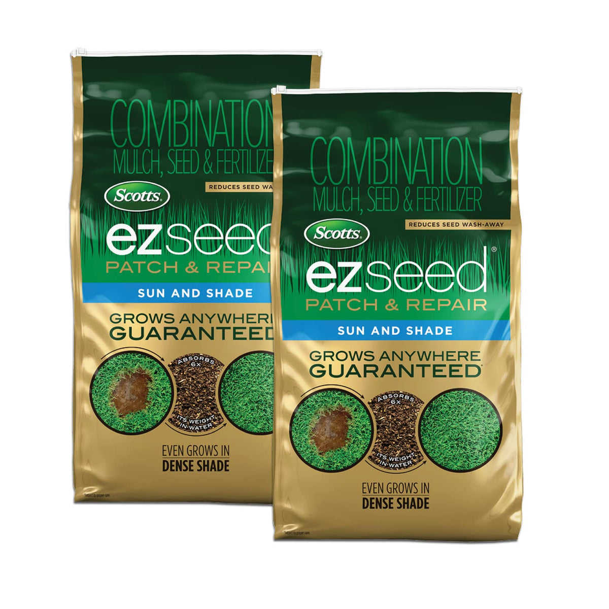 Scotts EZ Seed Patch & Repair Sun & Shade bag front view for convenient lawn repair.