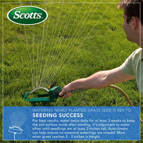 Scotts EZ Seed Patch & Repair Sun & Shade mulch expands around seed for even coverage and moisture.