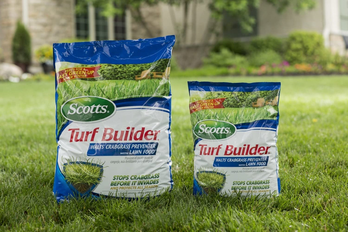 Scotts lawn green-up after winter with pre-emergent protection and feeding