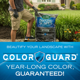 Scotts mulch around flowers enhances color and reduces weed growth