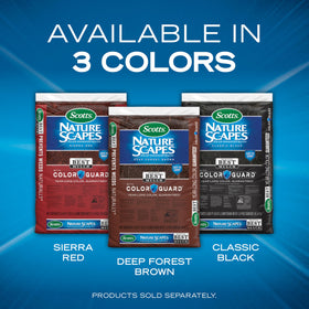 Scotts Nature Scapes mulch pallet demonstrates sustained color for large landscaping projects.