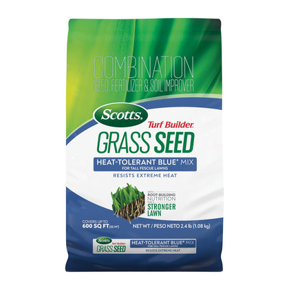 Scotts Turf Builder blue mix seed for heat-tolerant lawn establishment