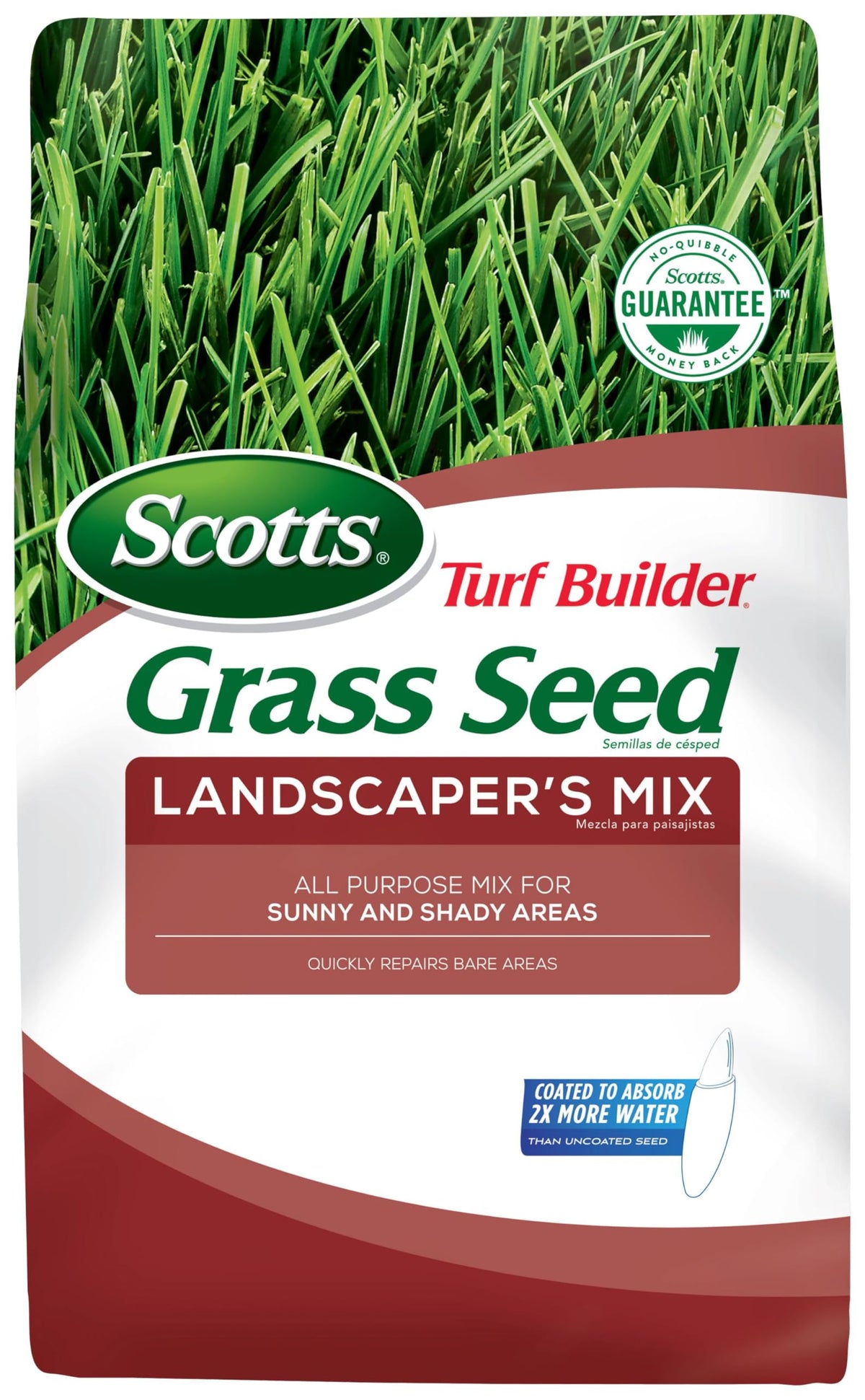 Scotts Turf Builder Landscaper's Mix seeds coated for quick germination and water uptake