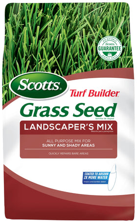Scotts Turf Builder Landscaper's Mix seeds coated for quick germination and water uptake