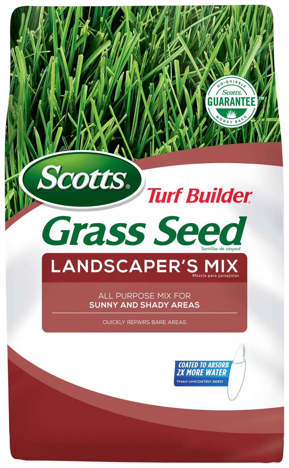 Scotts Turf Builder Landscaper's Mix seeds coated for quick germination and water uptake