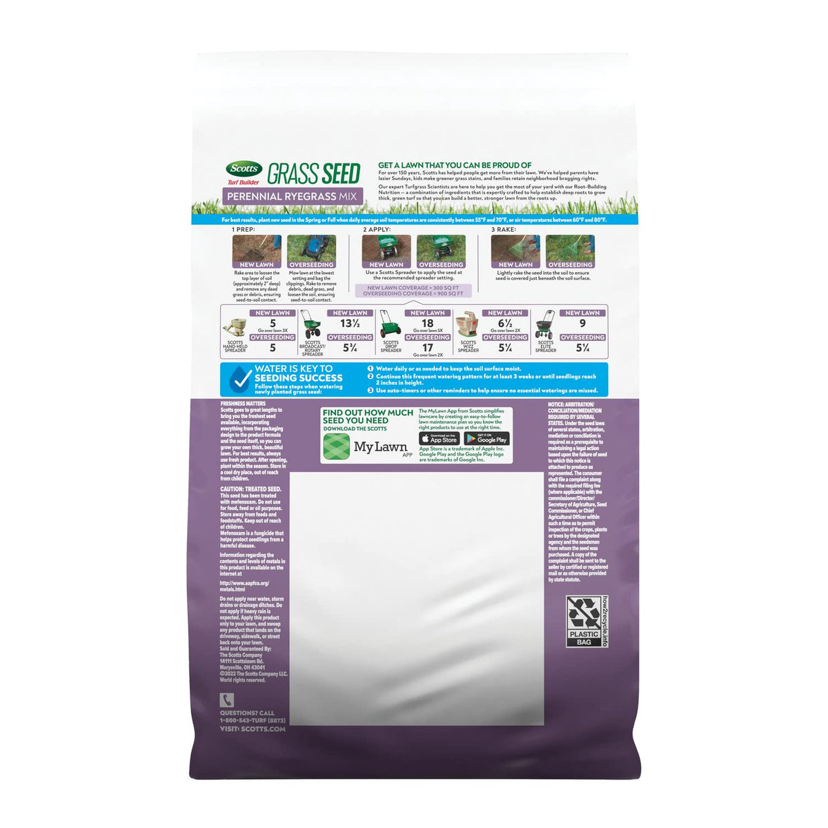 Scotts Turf Builder seed blend spread on soil demonstrates quick germination and early green growth.
