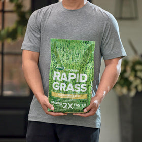 Close-up of Scotts seeds promoting rapid germination for new lawns