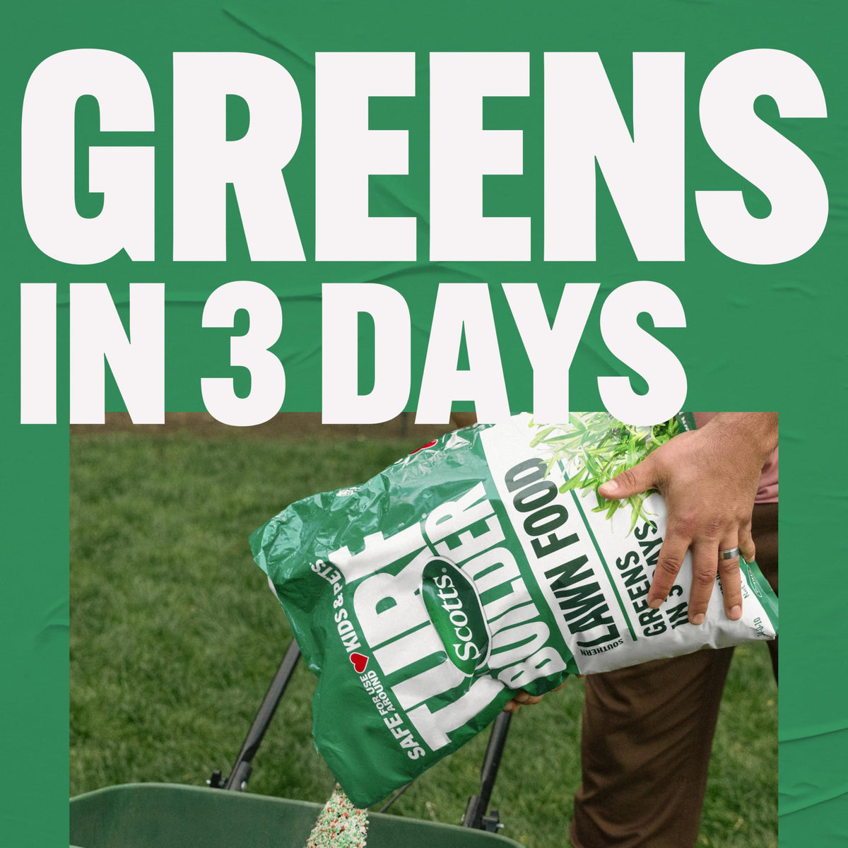 Scotts Turf Builder Southern Lawn Food granules ready for even spreading