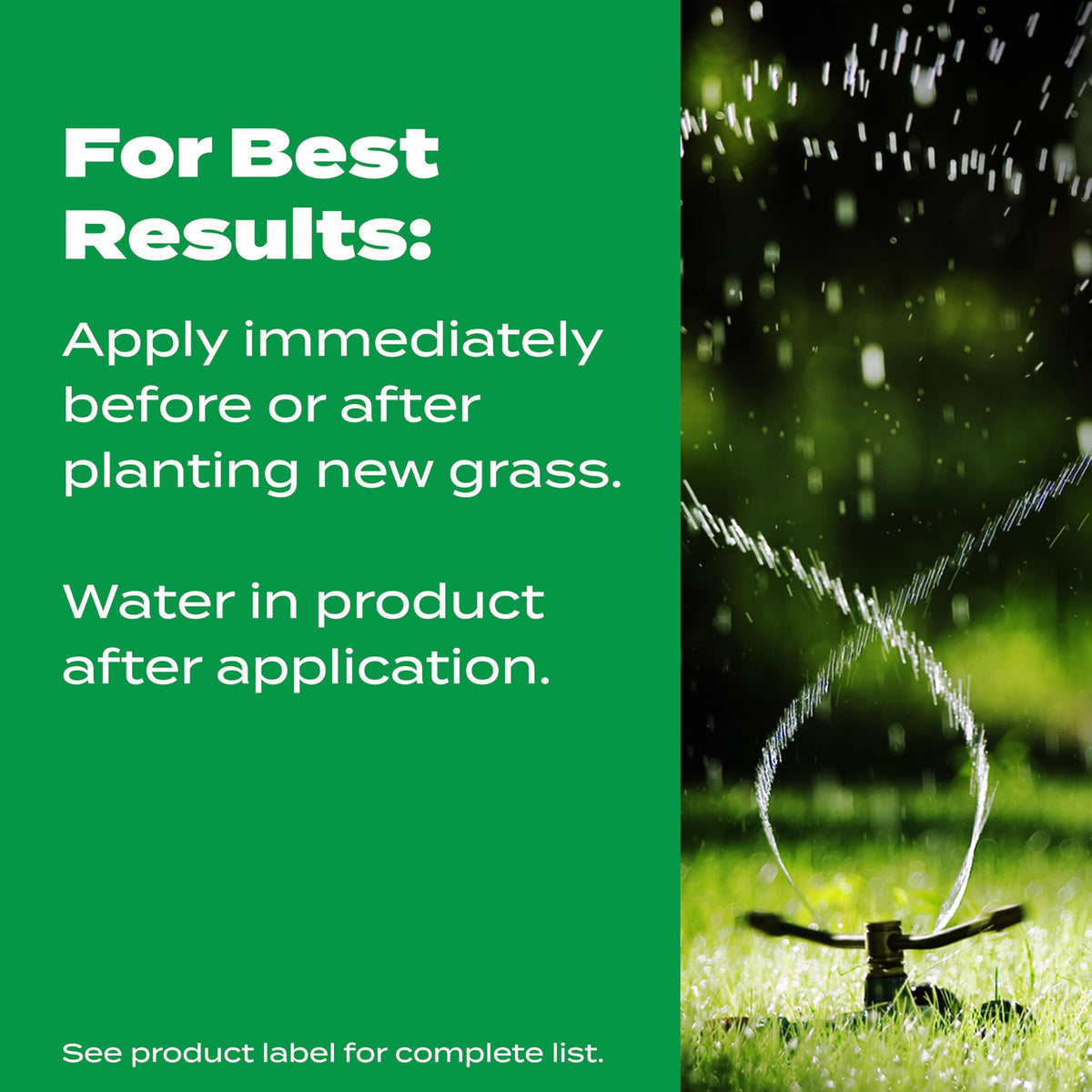 Scotts Turf Builder Starter Food requires consistent watering during early root development.