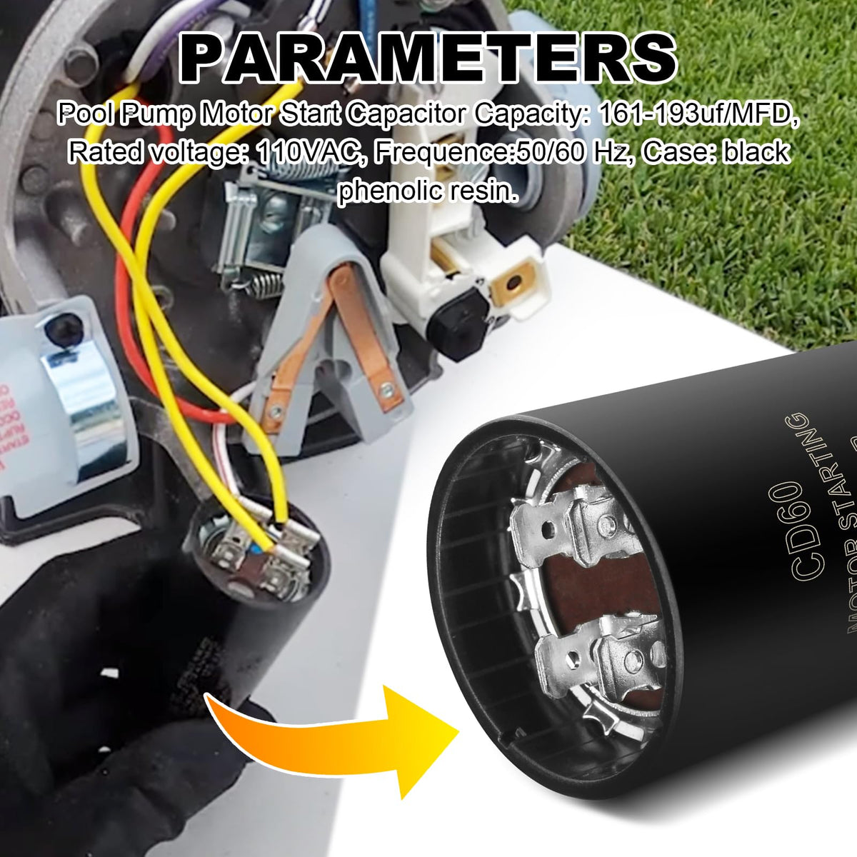 Round motor well pump capacitor from Screw Man enables dependable spin-up