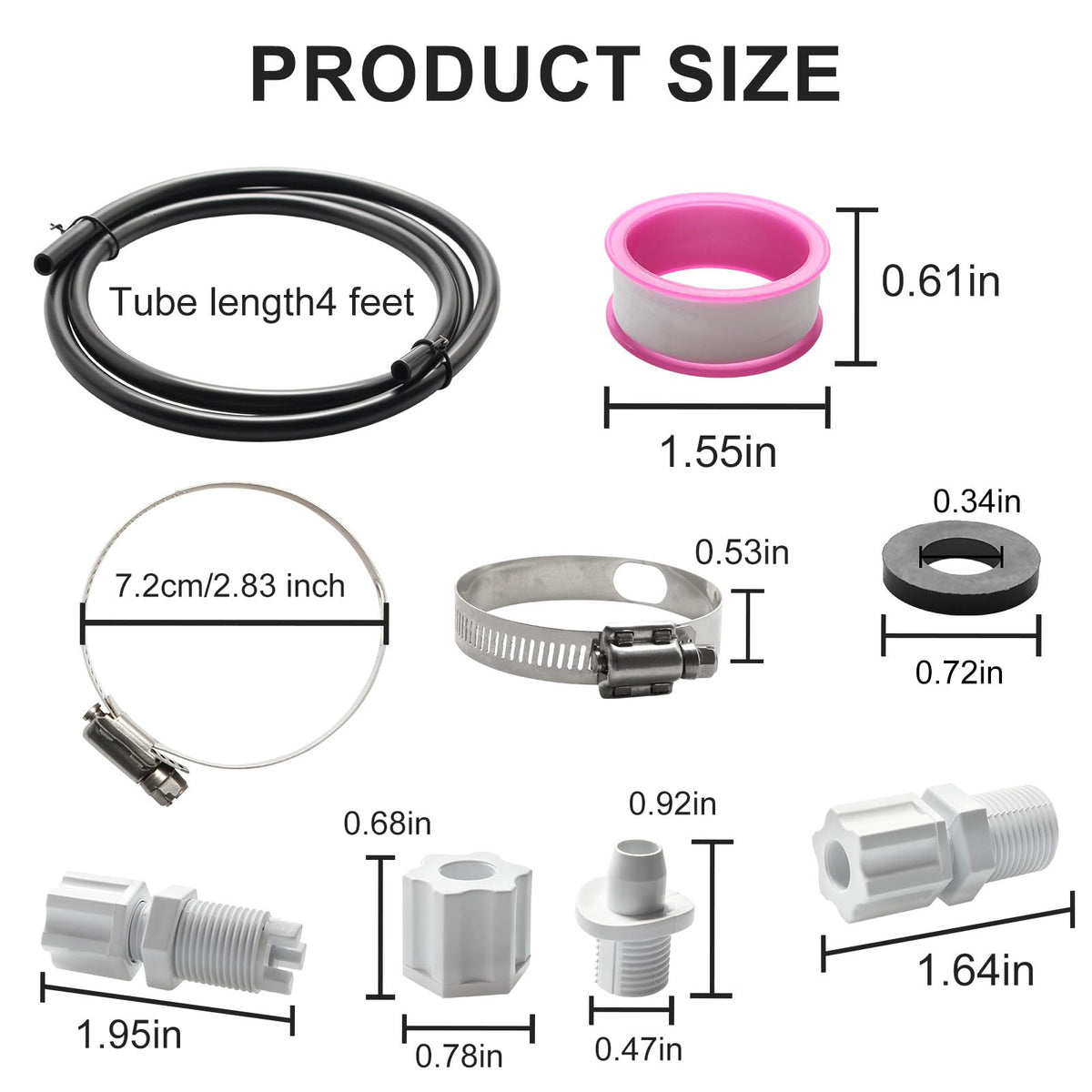 Screw Man saddle connector set shown with washer for secure chlorine system connections