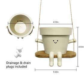 Scuyari face planter drainage hole helps manage water for healthy plant growth.