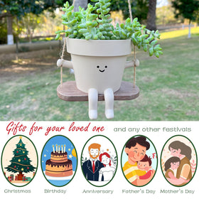 Scuyari swing face planter ideal for indoor outdoor use and versatile decor.