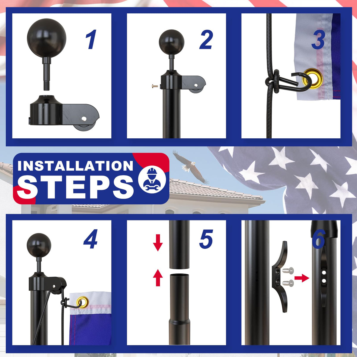 SCWN 12-gauge aluminum flag pole highlights rugged durability