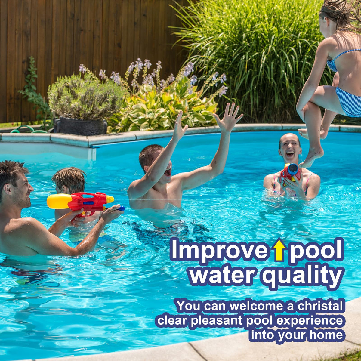 Sparkling blue pool water after replacing with W28000 cartridge.