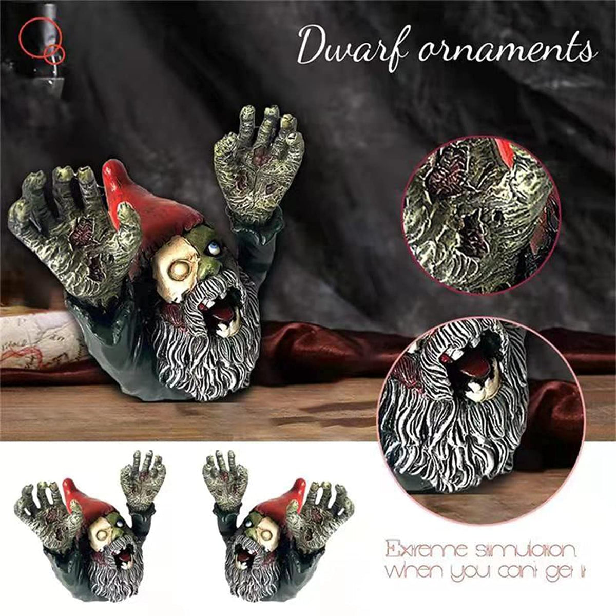 SDASF gothic garden dwarf figurine creates eye catching yard focal point.