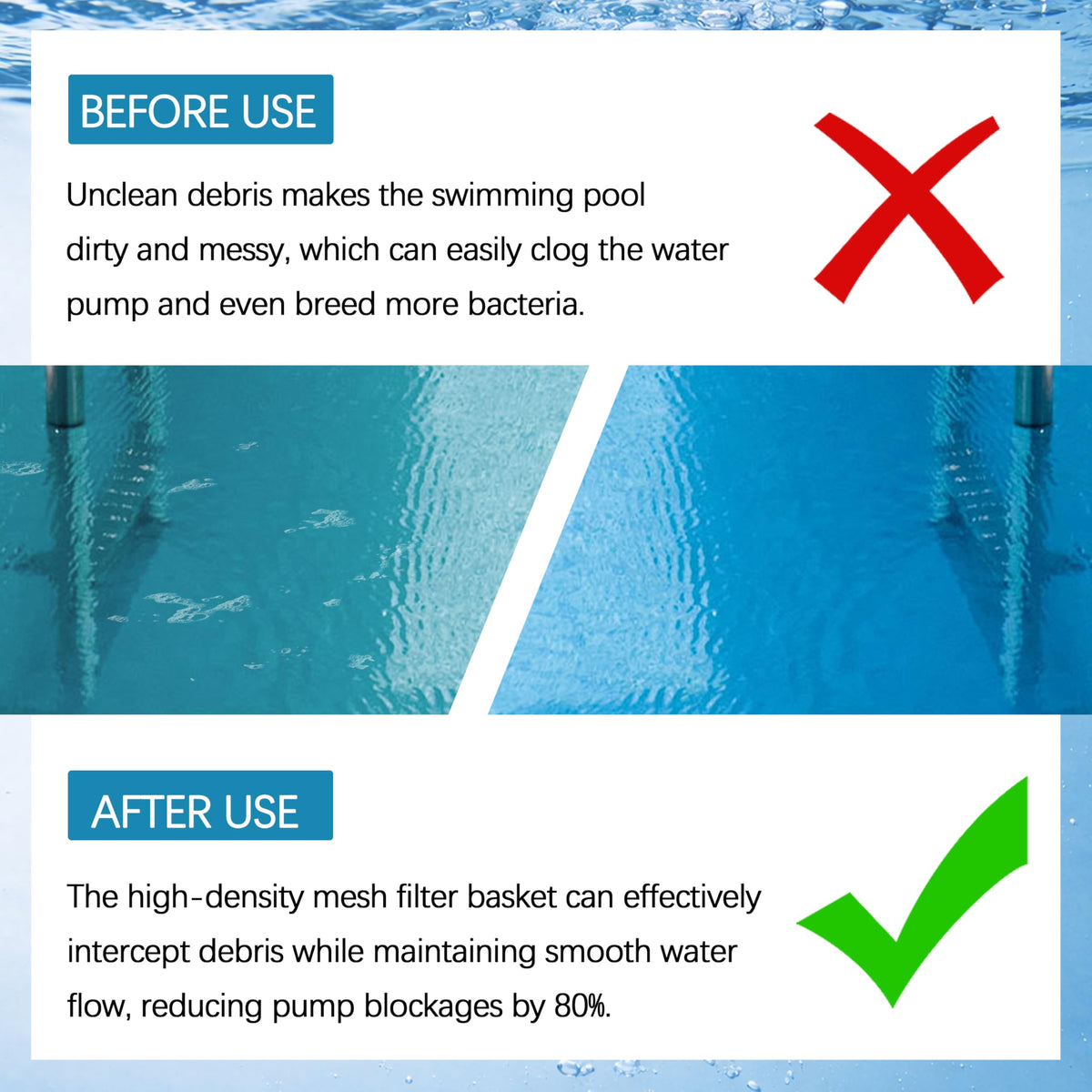 SDKWQAN easy debris removal helps maintain steady water flow.