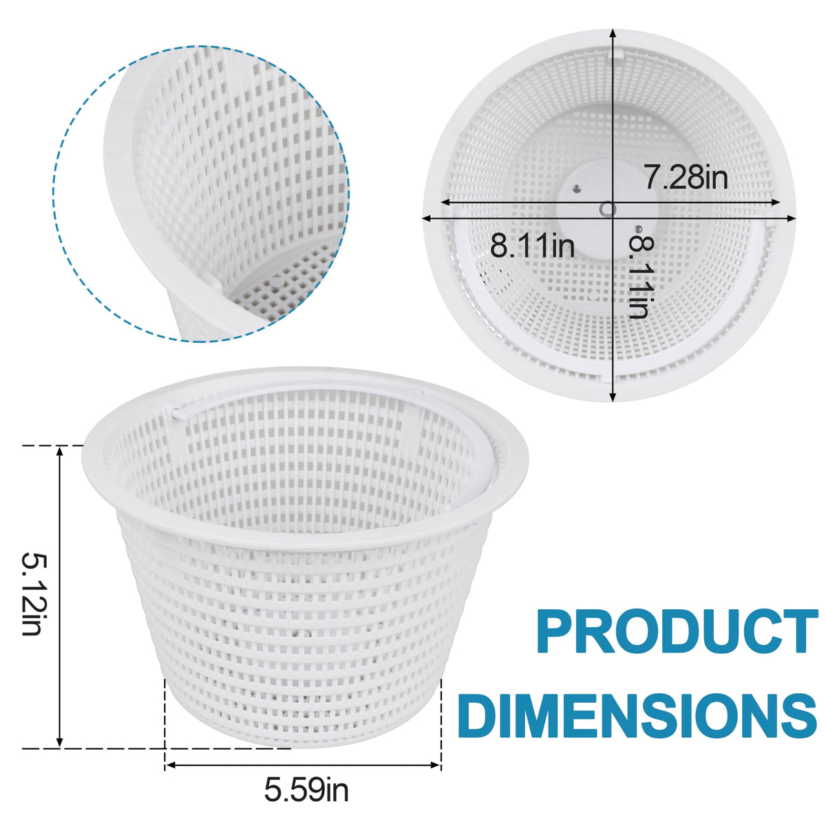 SDKWQAN full-size skimmer basket design ensures precise drop-in installation.