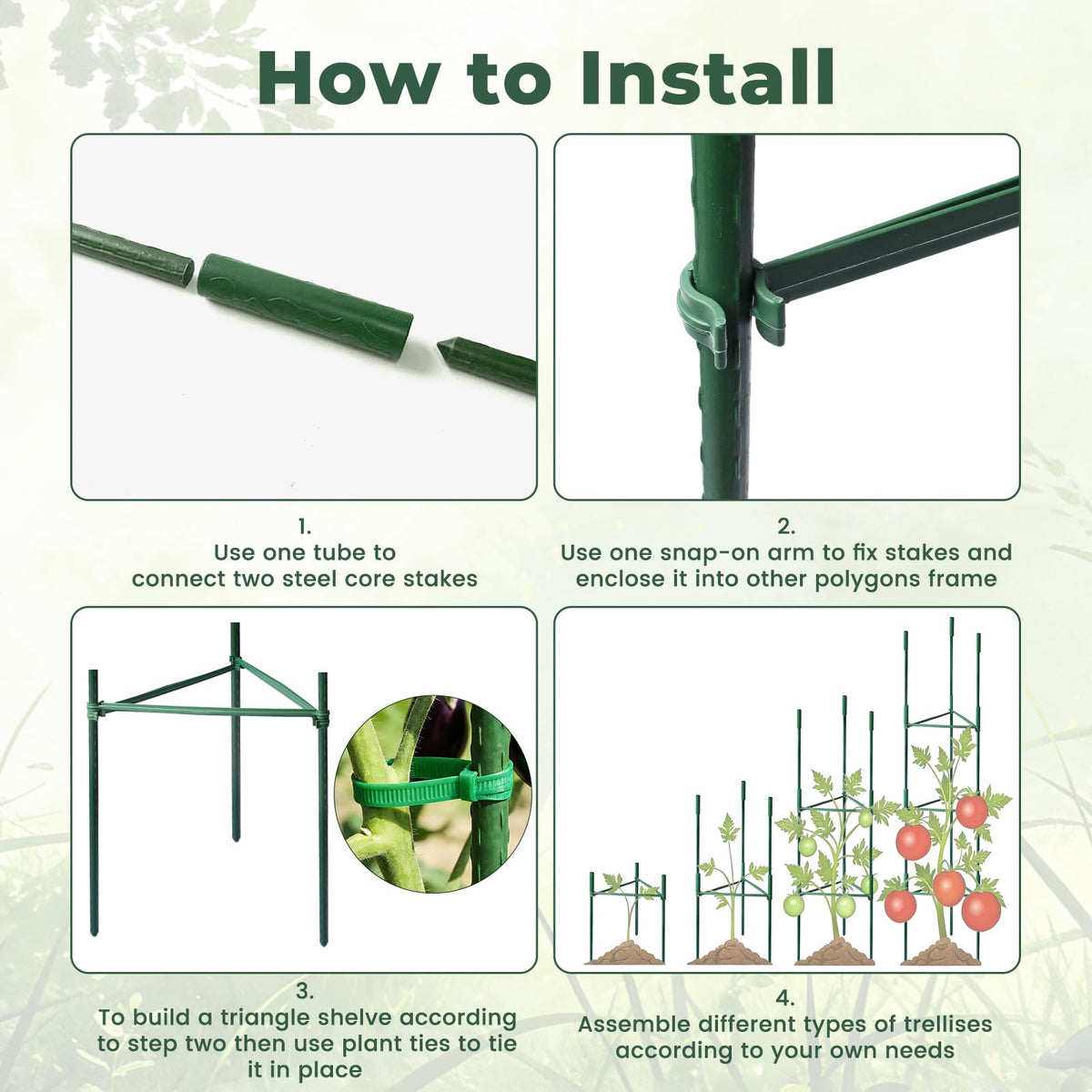 SDLDEER green-coated steel core stakes endure outdoor weather