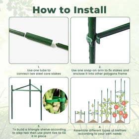 SDLDEER green-coated steel core stakes endure outdoor weather